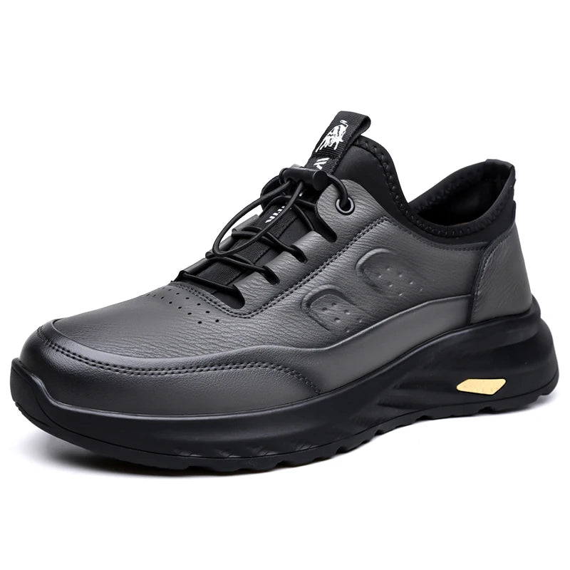 Men's Sports Shoes with Soft Leather Soles Low Heel Round Toe Laced Design New High-quality Fashionable Running Shoes.